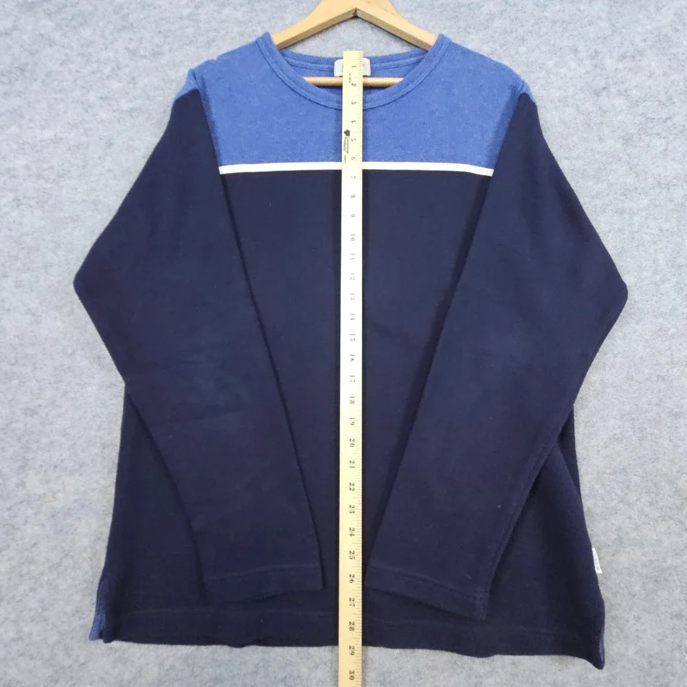 J Crew Men's Blue & Black Sweater Size M 100% Cotton Preppy Warm‎ Winter Church